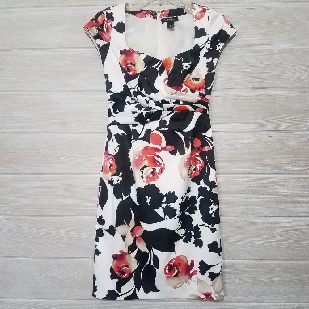 White House Black Market Rose Print Dress WHBM